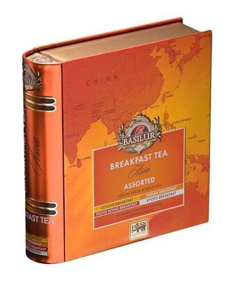 BASILUR Asian Breakfast Tea Book Assorted plech 32 sáčků BASILUR Asian Breakfast Tea Book Assorted plech 32 sáčků