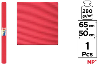 Tektura falista 65x50cm 280g/m2, czerwona, Main Paper