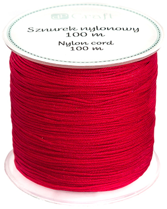 Sznurek nylonowy, 0,8 mm, 100m, czerwony, Dp Craft