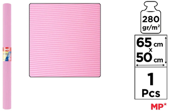 Tektura falista 65x50cm 280g/m2, jasnoróżowa, Main Paper