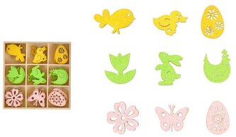 Dekoracje drewniane 3cm op. 27szt w pudełku XC20190791-8, MFP