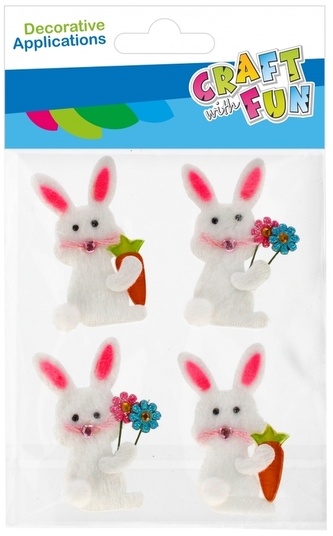 Ozdoba dekoracyjna filc zajączki 4szt, Craft With Fun