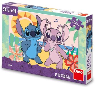 Puzzle 100XL Stitch na pláži