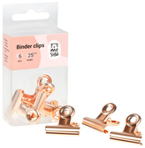Klip do papieru 25mm, op. 6 szt. buldog Rose Gold, Meshu