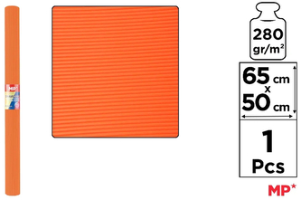 Tektura falista 65x50cm 280g/m2, pomarańczowa, Main Paper