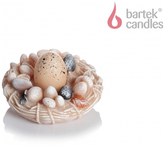 Świeca lampion Easter Holder 135 x 70 + jajko 45 x 60 cappuccino + karmelowy, Bartek Candles