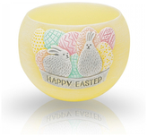 Świeca lampion Happy Easter 120 żółty pastel 035880, Bartek Candles