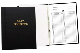 Akta osobowe oklejane ABCDE czarne b/n 339-103, Warta