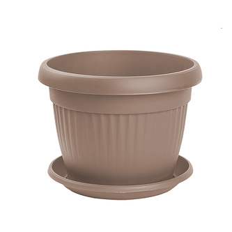 Gardino, Květináč MEDITERAN průměr 17 cm s podmiskou, mocca
