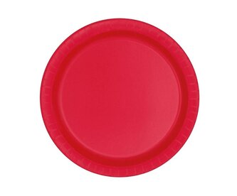 Talerzyki papierowe czerwone 18cm 8szt