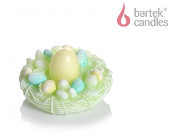 Świeca lampion Easter Holder 135 x 70 + jajko 45 x 60 seledynowy + żółty, Bartek Candles
