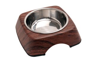 Karlie-Flamingo Miska nerez v dřevěném stojánku 160ml, palisandr Karlie-Flamingo Miska nerez v dřevěném stojánku 160ml, palisandr