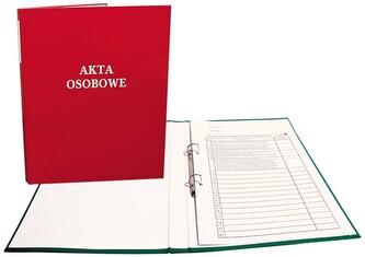 Akta osobowe oprawa twarda 2 ringi czerwone, Warta