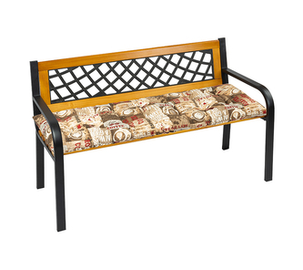 Sedák na lavici prošívaný - Káva zrnková hnědá, červená - 40x140 cm