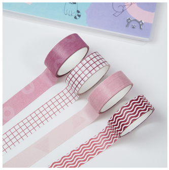 Taśmy dekoracyjne "Pink waves", 4 szt., Meshu