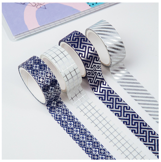 Taśmy dekoracyjne "Silver shinet", 4 szt., Meshu