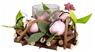 Lampion szklany z dekoracją, 15x10cm, Incood