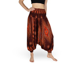 Harémové kalhoty aladin NATSU, plankton, hnědá, se šňůrkou, kolečka v pase