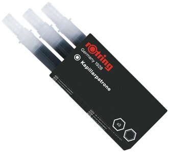 Naboje z tuszem kreśl. do Isograf czarne 5 szt., Rotring