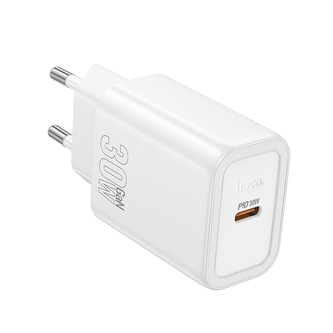 Cestovní nabíječ HOCO N62 1x USB C, QC 3.0 PD 30W, barva bílá