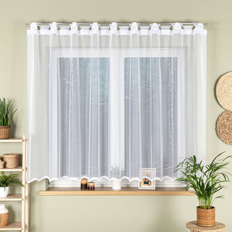 Dekorační krátká záclona na garnýž ELZA 160 bílá 300x160 cm MyBestHome