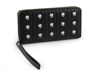 Dámská peněženka vyšívaná 10x19 cm - 1 ks - 4 černá