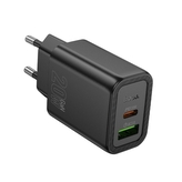 Cestovní nabíječ HOCO N61 1x USB A, 1x USB C, QC 3.0 PD 20W, barva černá
