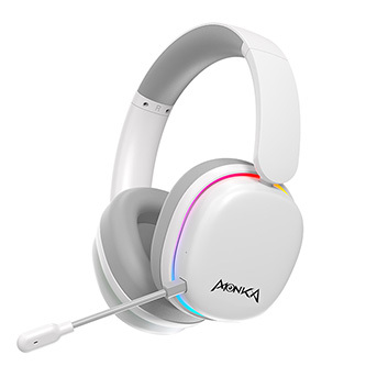 Marvo MONKA ECHO RS, sluchátka s mikrofonem, bílá, podsvícená, Tri-mode