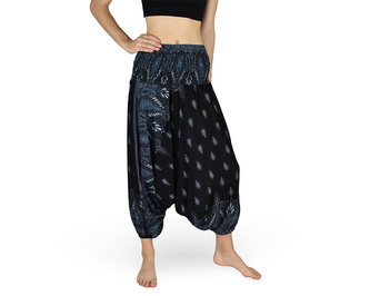 Harémové kalhoty aladin NATSU, folklor, černo-šedá, bez šňůrky