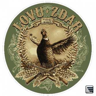 Samolepka Bažant Lovu zdar - olivová-béžová