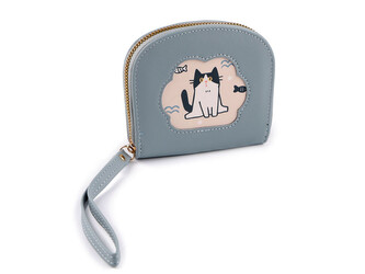Peněženka kočka 10x11 cm - 1 ks - 4 modrá holubí