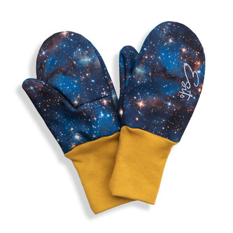 Palcové rukavice softshell Galaxie; Barva: modrá; Velikost: 1 - 2 roky