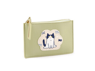 Peněženka / pouzdro na karty a peníze 9x14 cm - 1 ks - 3 zelená past.sv.