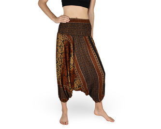 Harémové kalhoty aladin NATSU, vintage, hnědá, bez šňůrky, II. jakost