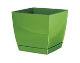 Květináč Coubi Square s miskou olivový, varianta 21 cm