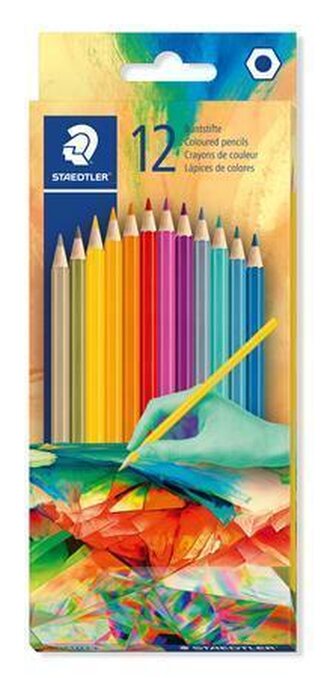 Pastelky "175 C", 12 barev, sada Multivesmír 2, šestihranné, STAEDTLER 175C12E2-2