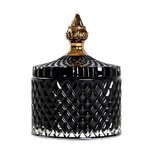 Skleněná dóza | CARNIVAL | sklo černé | 10,5x10,5x15 cm | 724190