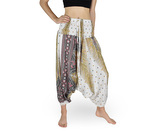 Harémové kalhoty aladin NATSU, paví věž multicolor, bílá, se šňůrkou, II. jakost