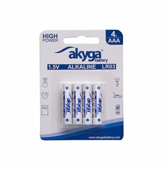 Akyga alkalická baterie AAA LR03 Zn-MnO2, 1.5V/1300mAh, blister 4x