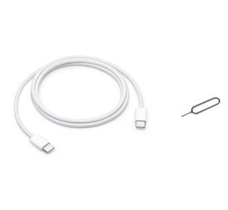 MW493ZM/A iPhone USB-C/USB-C 60W Datový Kabel 1m + SIM Tool White (OOB Bulk)