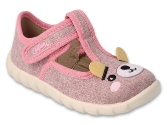 627P002 18 - dívčí bačkorky Befado SZ růžové, méďa 627P002_25