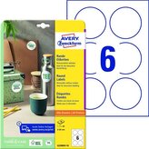 Snímat. kulaté etikety Avery,bílé, 80 mm,60 ks