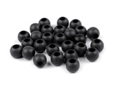 Plastové korálky matné s velkým průvlekem 11x14 mm - 50 ks - 7 (52) černá