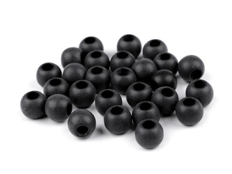 Plastové korálky matné s velkým průvlekem 11x14 mm - 50 ks - 7 (52) černá
