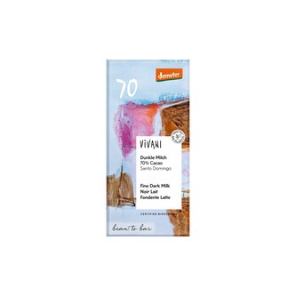 Čokoláda mléčná extra tmavá 70 % 90 g BIO   VIVANI