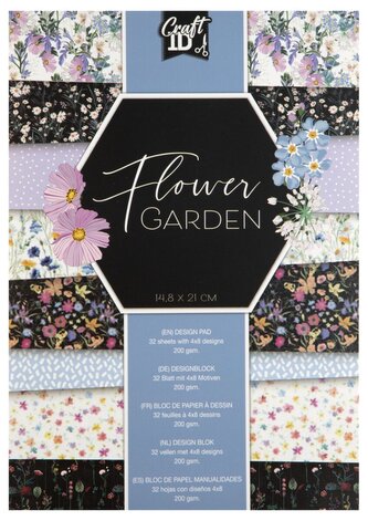 Designový papír A5, 32 listů, 200 g/m² - Flower garden