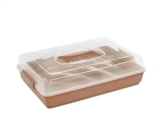 DuraHome Podnos na potraviny, s víkem a uchem, Mocha Mousse