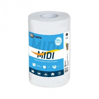 Papírové utěrky CARTA Midi Extra Soft 2 vrstvy, návin 50 m, 200 útržků, bal. 9 ks