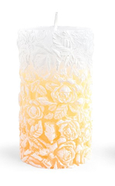 Świeca walec średni 8x13,5cm RÓŻANA kremowa parafinowa