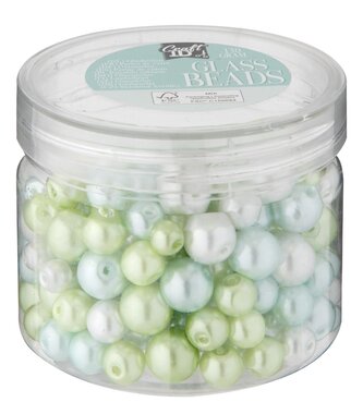Skleněné korálky, 130 g - zelené